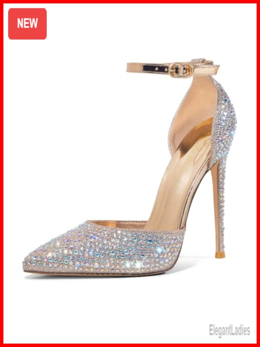 4 Inch Stiletto D'Orsay Pumps Pointed Toe Ankle Strap Heels